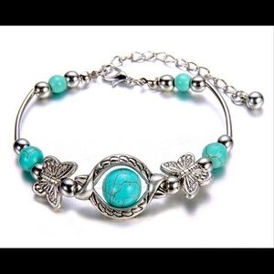 Elegant Turquoise Beads With Butterfly Charm